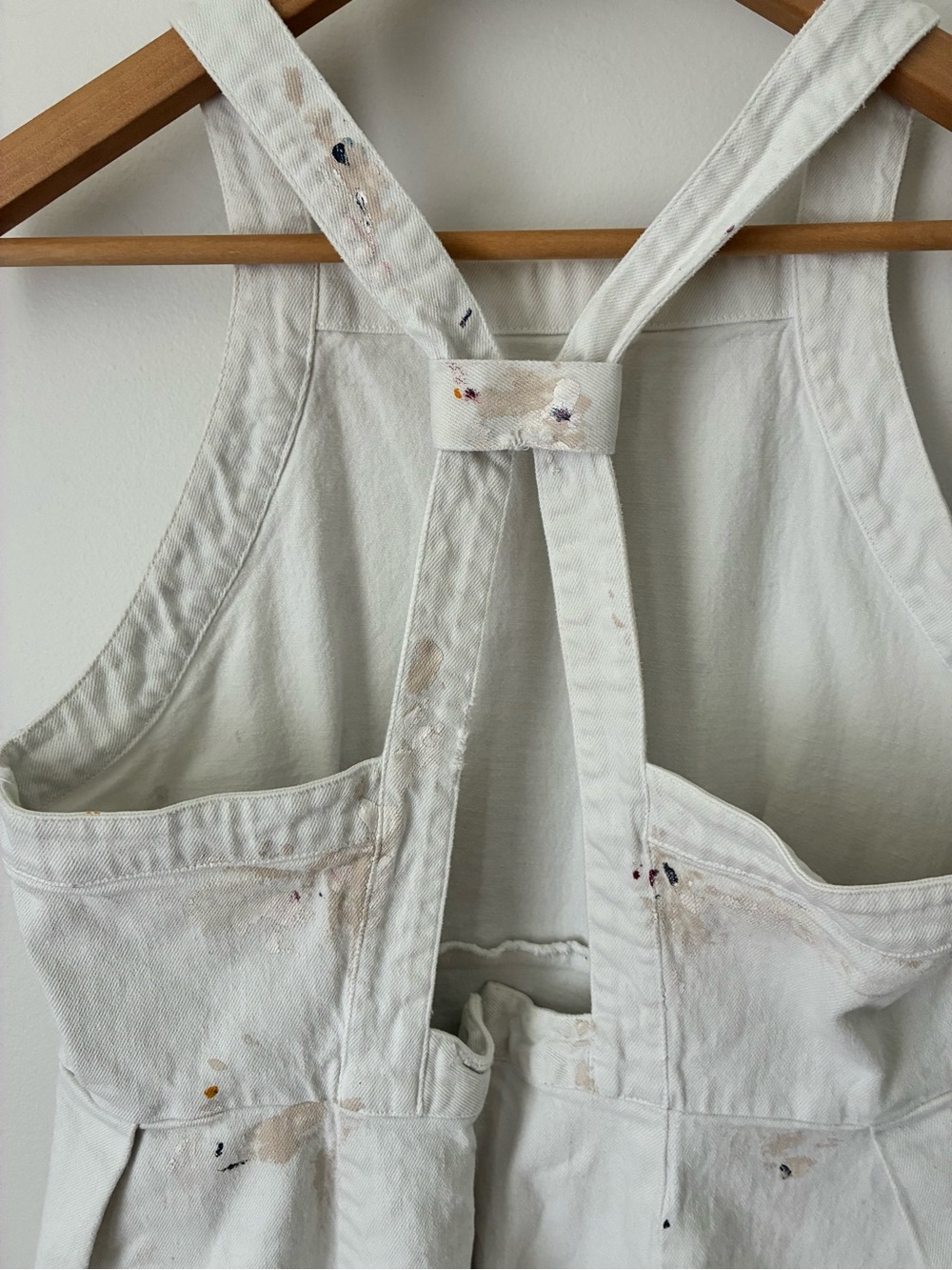 Rachel Comey White Painter's Apron Dress with Paint Splatter - Picture 6 of 10